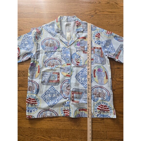 Anthropologie Damson Madder Printed Short-Sleeve Button Down Shirt Size 14 NWT - Picture 6 of 8